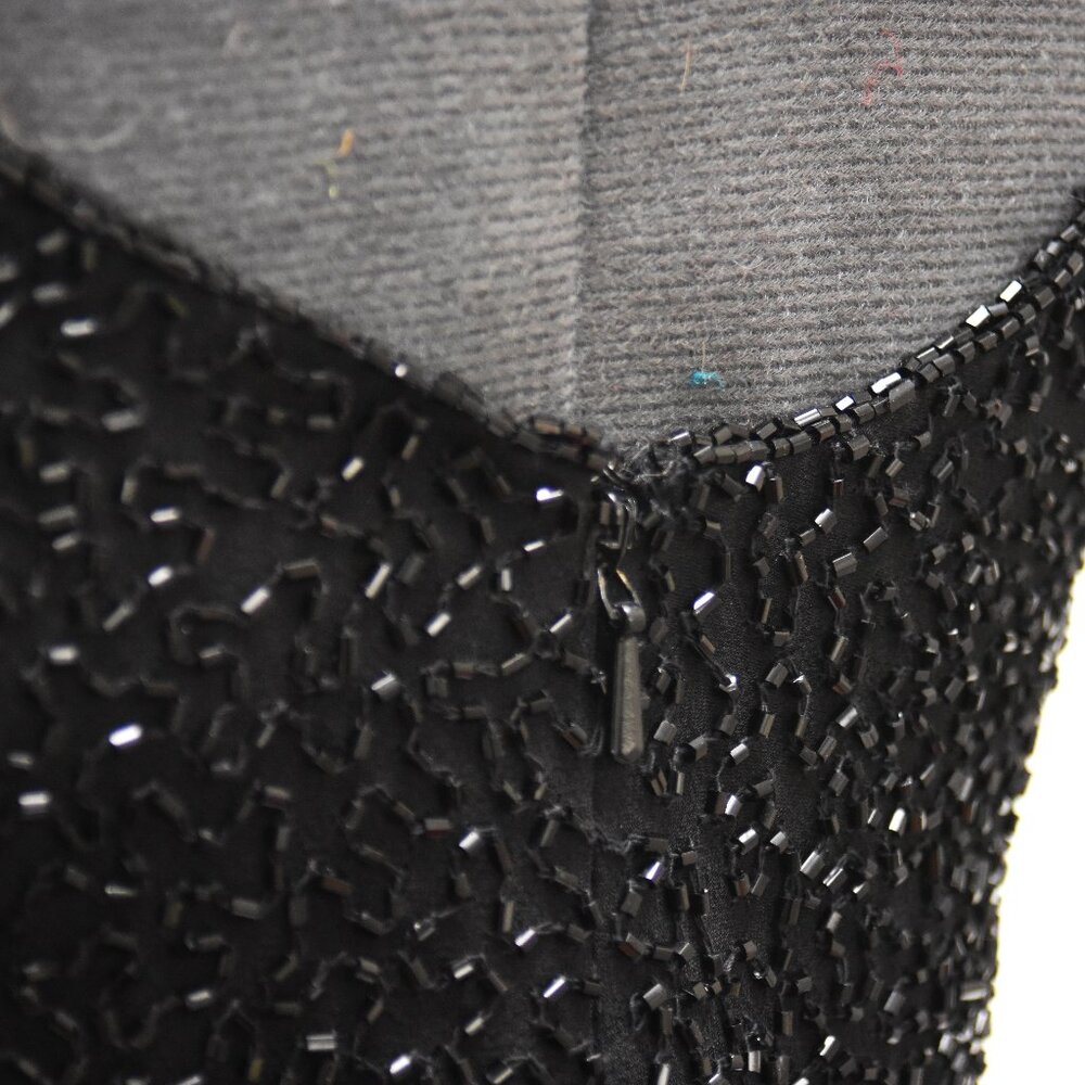 SOLD ON EBAY Scala Black Hand-Beaded Silk Formal Prom Dress Small - Picture 8 of 16